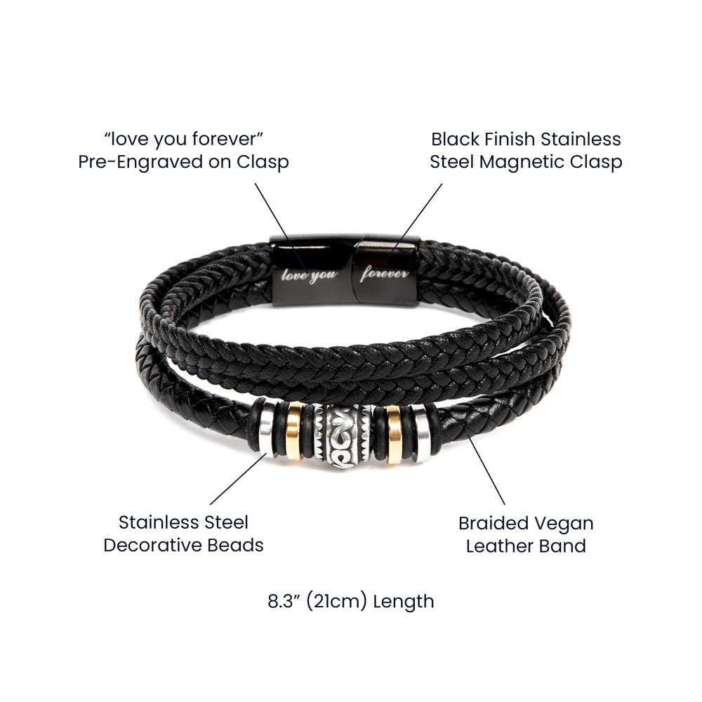 DAD THANK YOU, MENS LOVE YOU FOREVER BRACELET