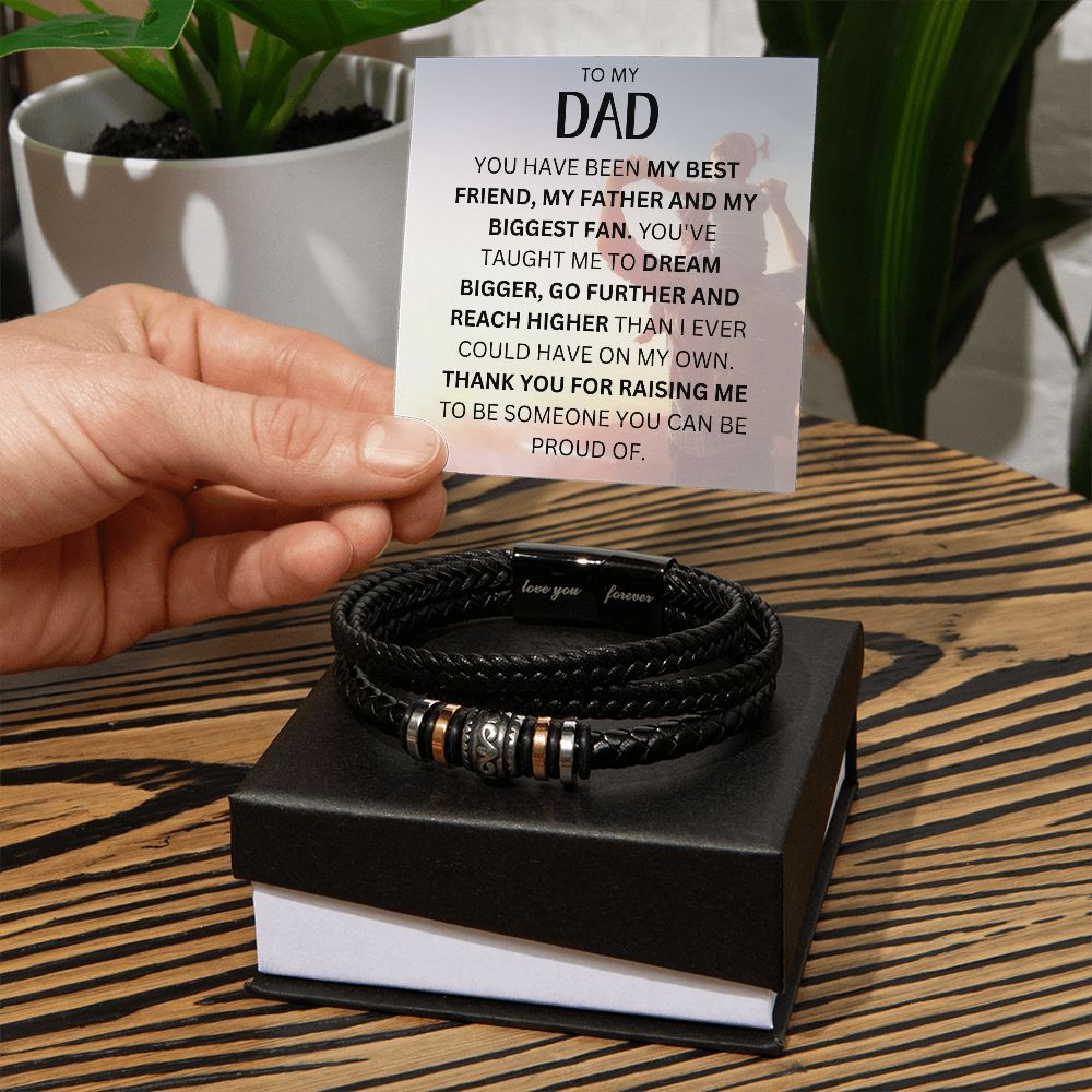 DAD THANK YOU, MENS LOVE YOU FOREVER BRACELET