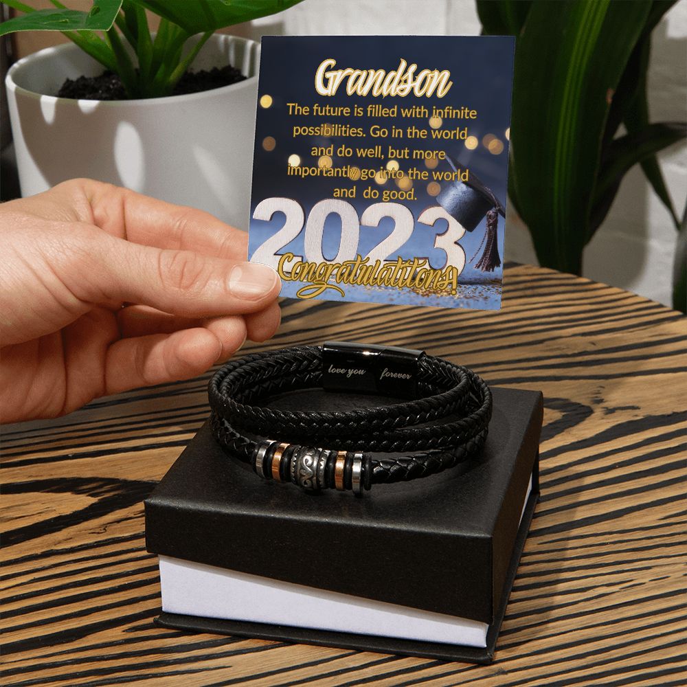 GRANDSON 2023,  MENS LOVE YOU FOREVER BRACELET