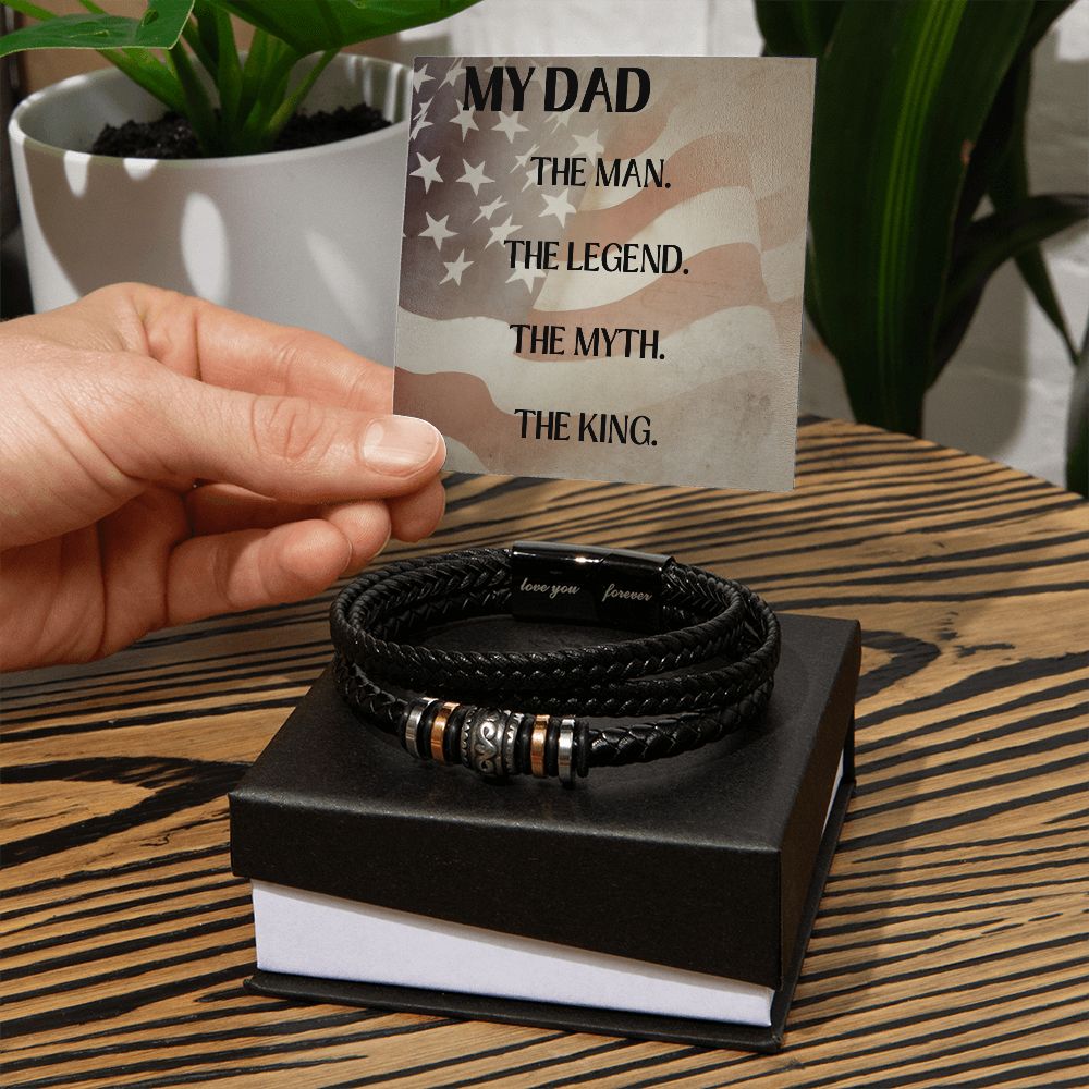 DAD, THE MAN, THE LEGEND,  MENS LOVE YOU FOREVER BRACELET