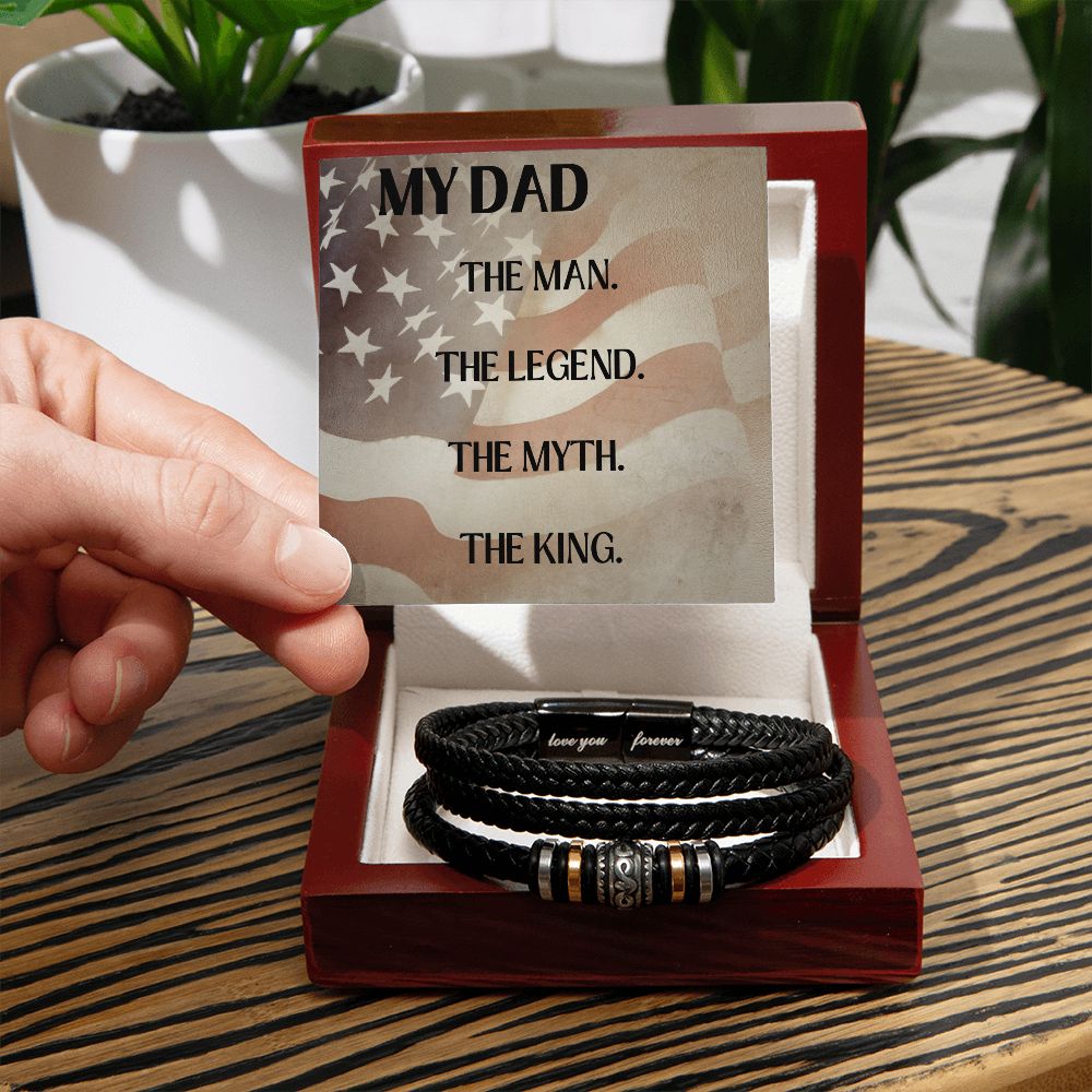 DAD, THE MAN, THE LEGEND,  MENS LOVE YOU FOREVER BRACELET