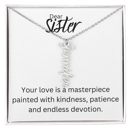 DEAR SISTER |  Multi-Name Necklace Available in 2, 3 or 4 Names | Mother | Daughter | Sister |Children | Grandchildren