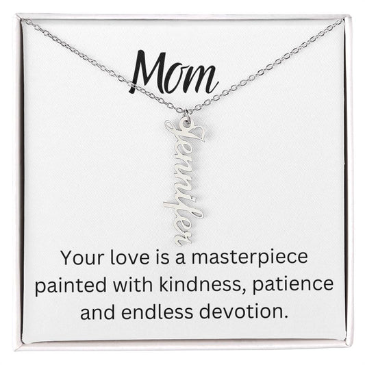 Mom, your presence is a gentle breeze (white) Multi-Name Necklace Available in 2, 3 or 4 Names