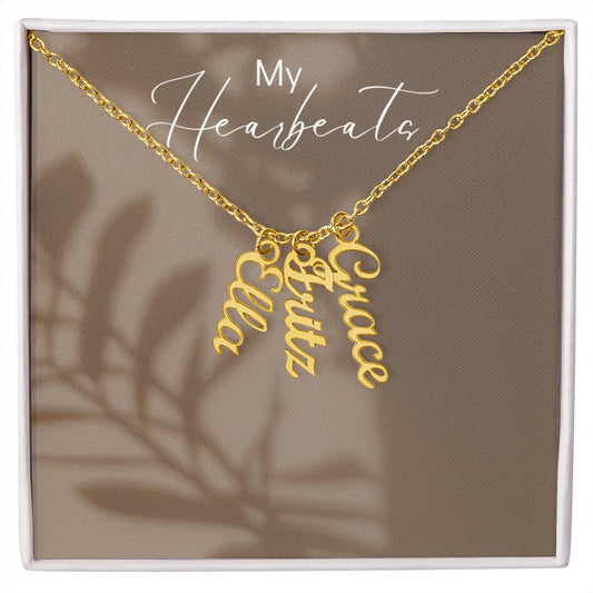 MY HEARTBEATS |  Multi-Name Necklace Available in 2, 3 or 4 Names