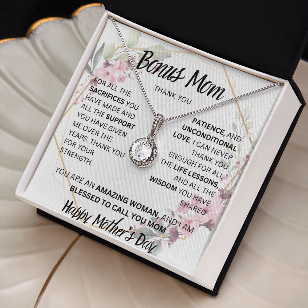 BONUS MOM, THANK YOU, HAPPY MOTHERS DAY, ETERNAL HOPE NECKLACE