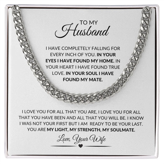 TO MY HUSBAND, LOVE YOUR WIFE, CUBAN LINK CHAIN