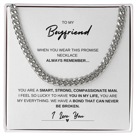 To My Boyfriend, Promise Necklace, I Love You, Cuban Link Chain