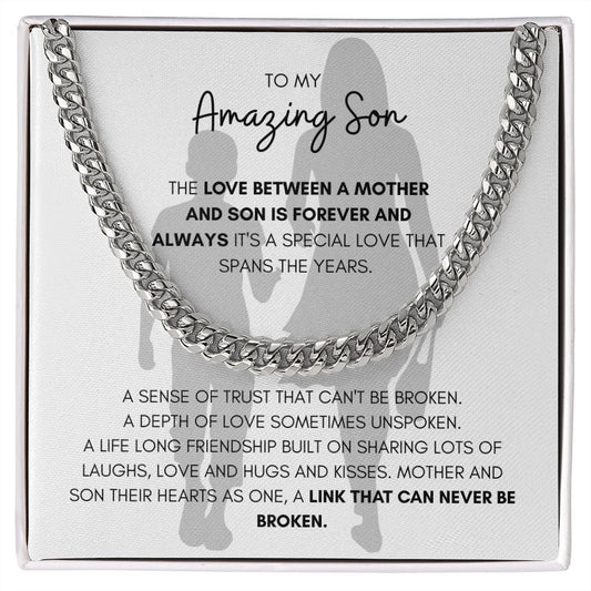 To My Amazing Son, Cuban Link Chain