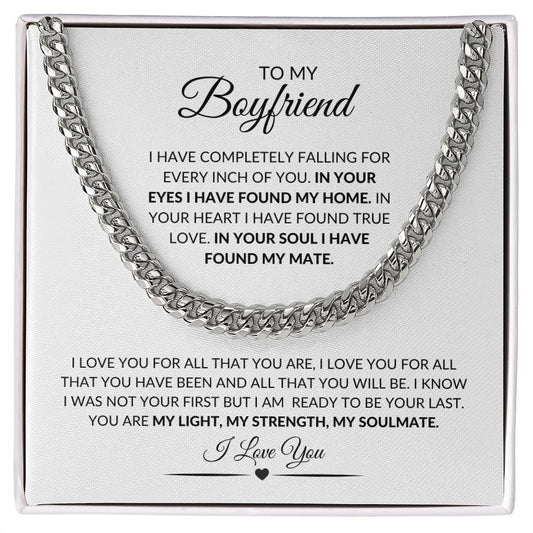TO MY BOYFRIEND, I LOVE YOU, CUBAN LINK CHAIN