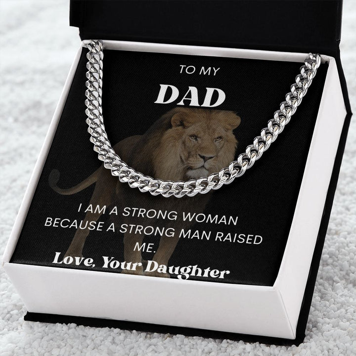 TO MY DAD, LOVE YOUR DAUGHTER, CUBAN LINK CHAIN