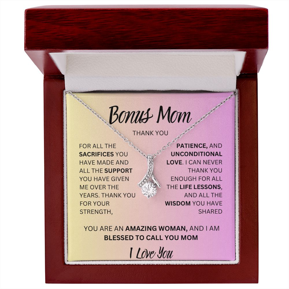BONUS MOM, THAN YOU, I LOVE YOU, ALLURING BEAUTY NECKLACE