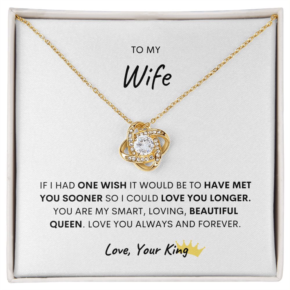 TO MY WIFE, LOVE KNOT NECKLACE