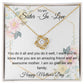TO MY SISTER IN LOVE FLORAL, HAPPY MOTHERS DAY, LOVE KNOT NECKLACE