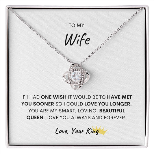 TO MY WIFE, LOVE KNOT NECKLACE