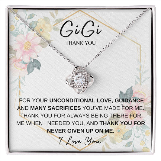 GiGi Thank You, I Love You, Love Knot Necklace