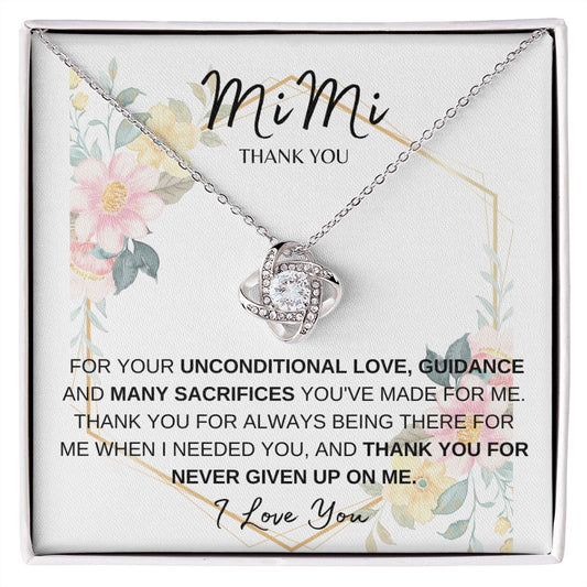 MiMi Thank You, I Love You, Love Knot Necklace