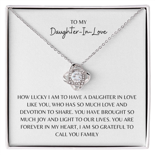 To My Daughter In Love, Love Knot Necklace