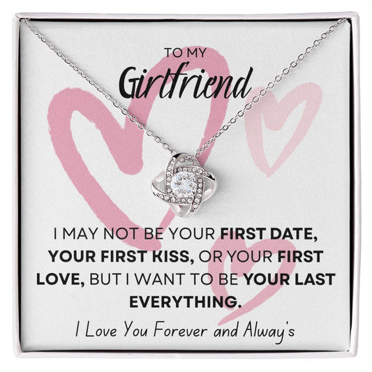 TO MY GIRLFRIEND PINK HEARTS, MY LAST EVERYTHING, LOVE KNOT NECKLACE