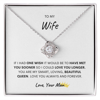 TO MY WIFE LOVE KNOT NECKLACE