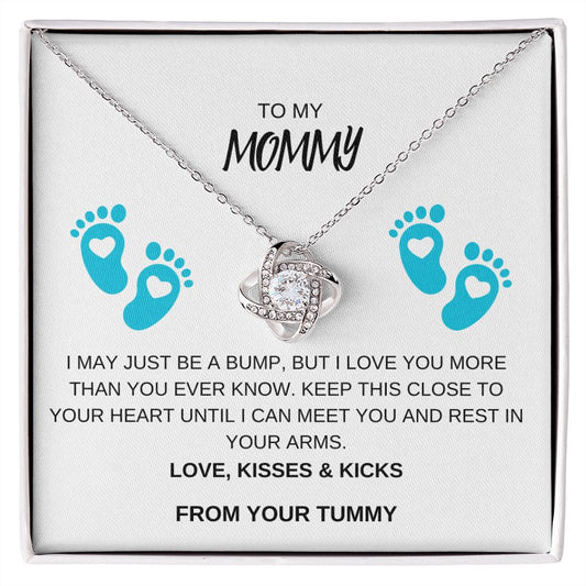 To My Mommy, From your Tummy, Love Knot Necklace