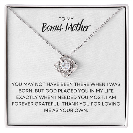 TO MY BONUS MOTHER, LOVE KNOT NECKLACE