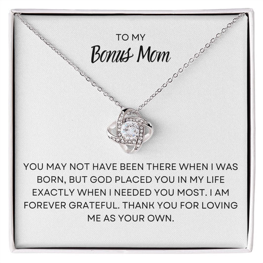 TO MY BONUS MOM, LOVE KNOT NECKLACE