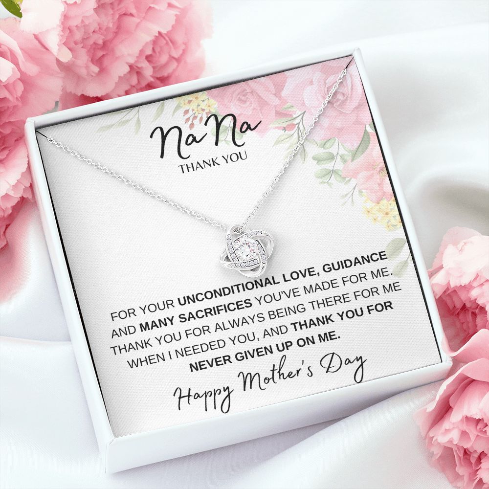 NA NA THANK YOU, HAPPY MOTHERS DAY, LOVE KNOT NECKLACE