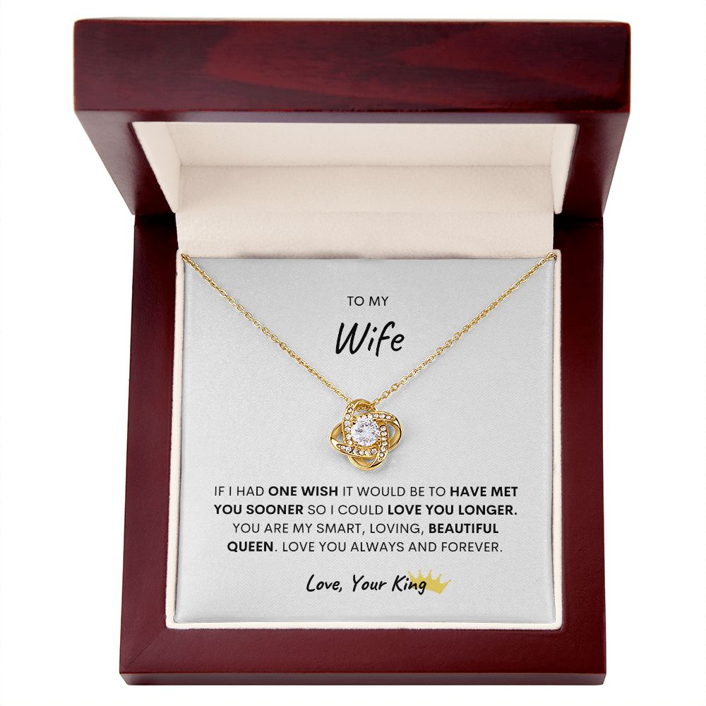 TO MY WIFE, LOVE KNOT NECKLACE