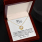 MOM THANK YOU, LOVE SON, LOVE KNOT NECKLACE