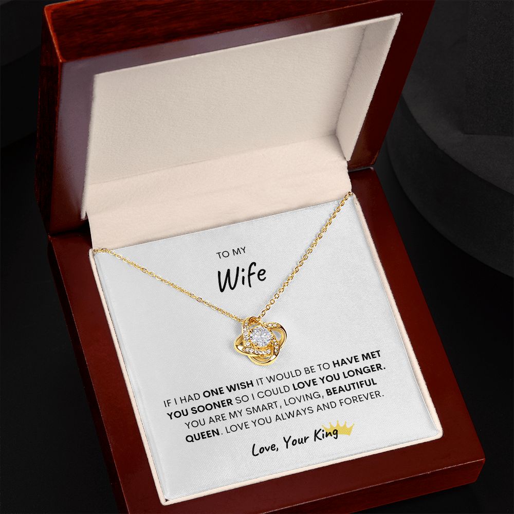 TO MY WIFE, LOVE KNOT NECKLACE
