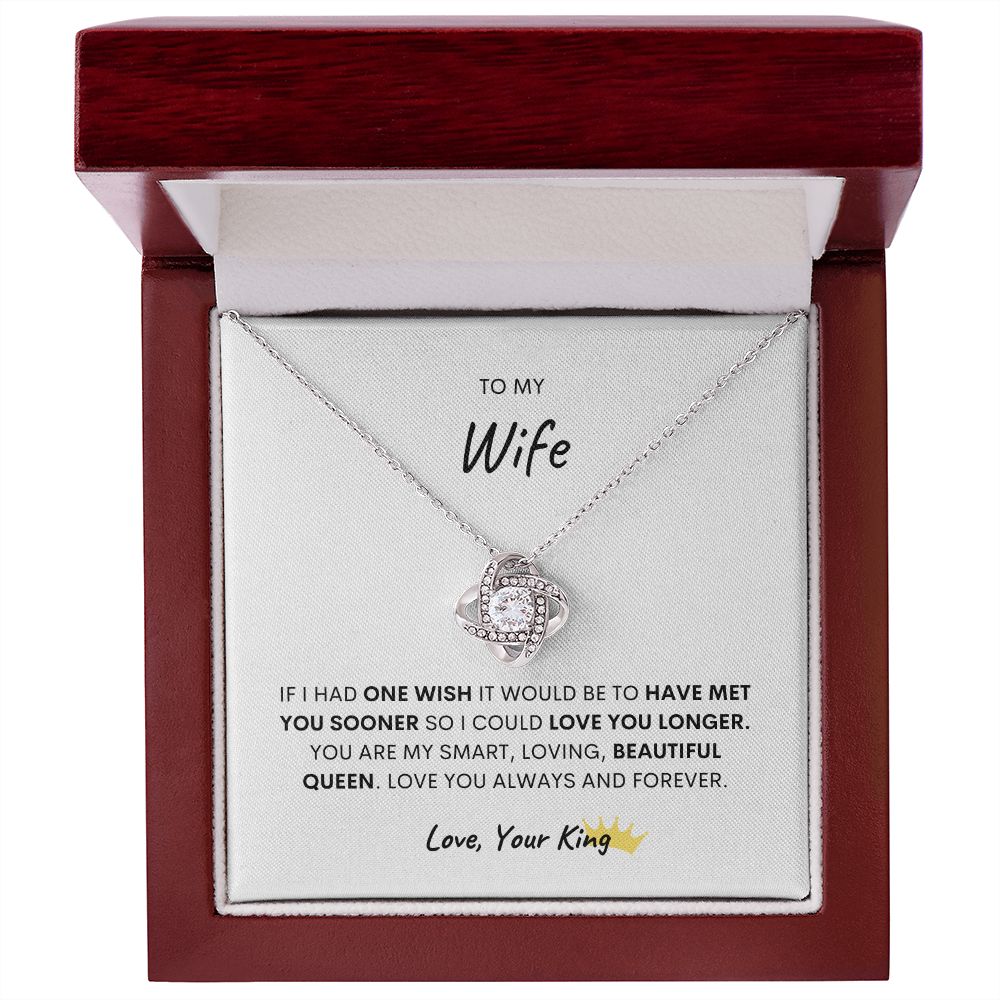 TO MY WIFE, LOVE KNOT NECKLACE