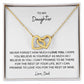 TO MY DAUGHTER, LOVE DAD, INTERLOCKING HEARTS NECKLACE