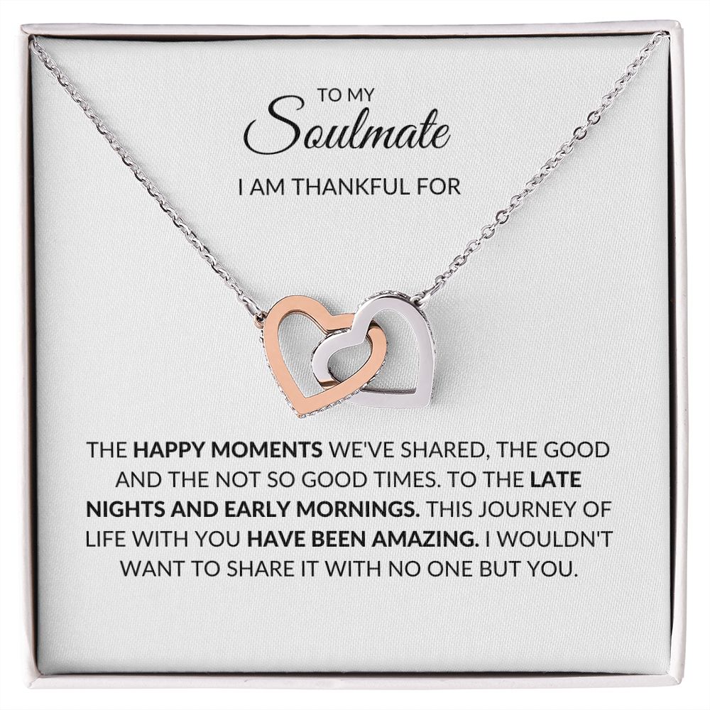 To My Soulmate, Interlocking Hearts Necklace