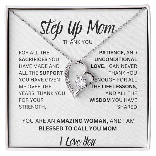 STEP UP MOM, THANK YOU, I LOVE YOU, FOREVER LOVE NECKLACE