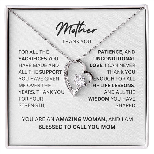 MOTHER THANK YOU, FOREVER LOVE NECKLACE