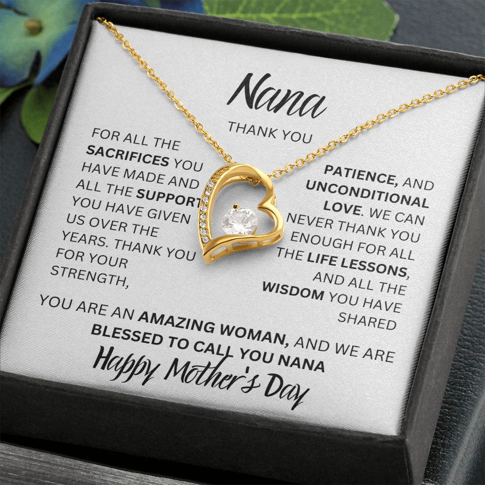 NANA WE THANK YOU, HAPPY MOTHERS DAY, LOVE KNOT NECKLACE