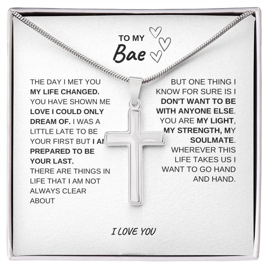 To My Bae, I Love You, Cross Necklace